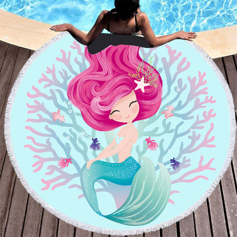 Mermaid Round Beach Towels