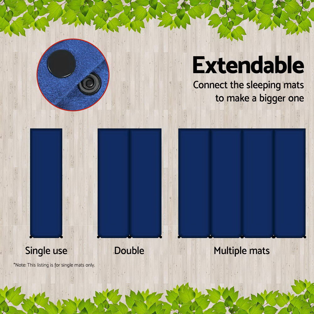 Self-inflating Extendable Camping Mattress (Blue)