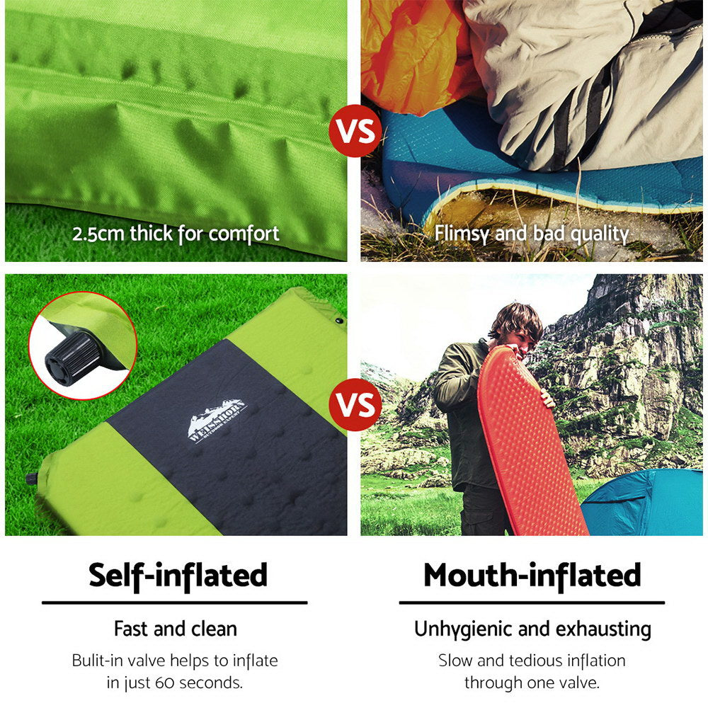 Self-inflating Extendable Camping Mattress (Green)