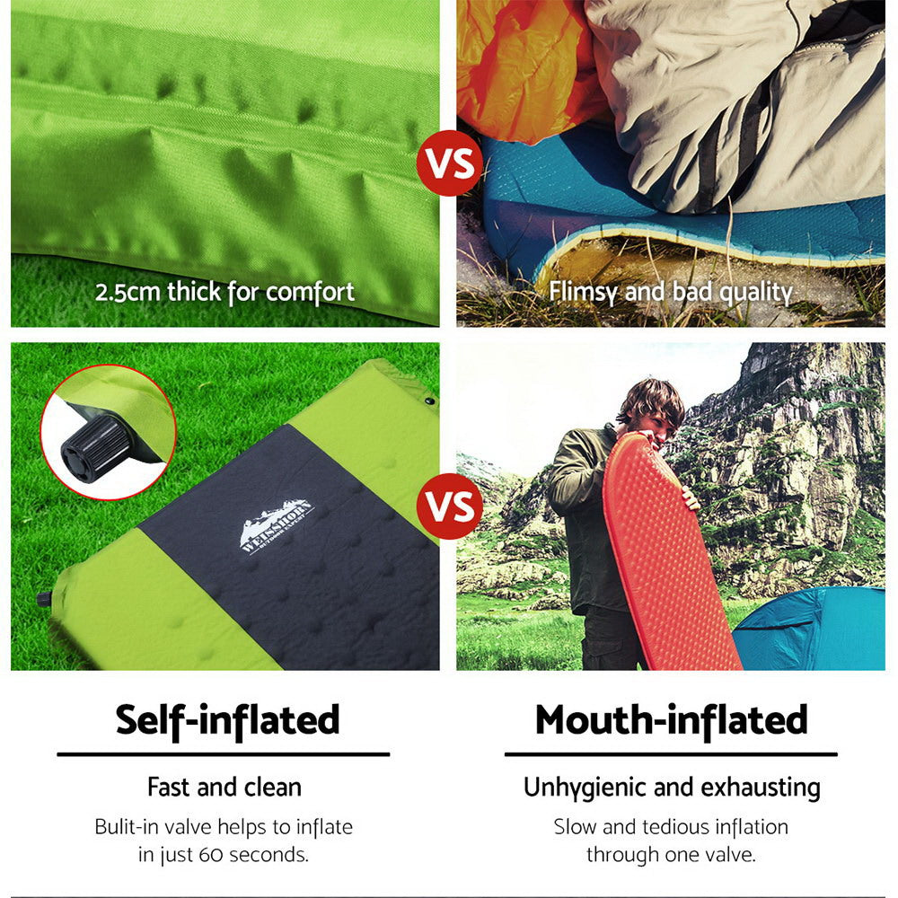 Self-inflating Extendable Camping Mattress x 2