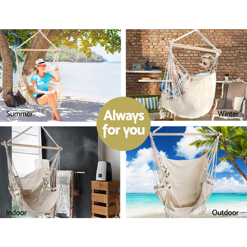 Boho Hammock Chair - Cream