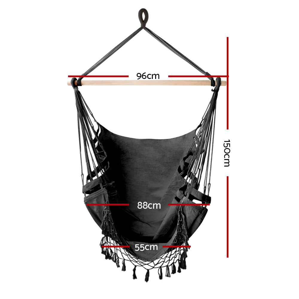 Boho Hammock Chair - Charcoal