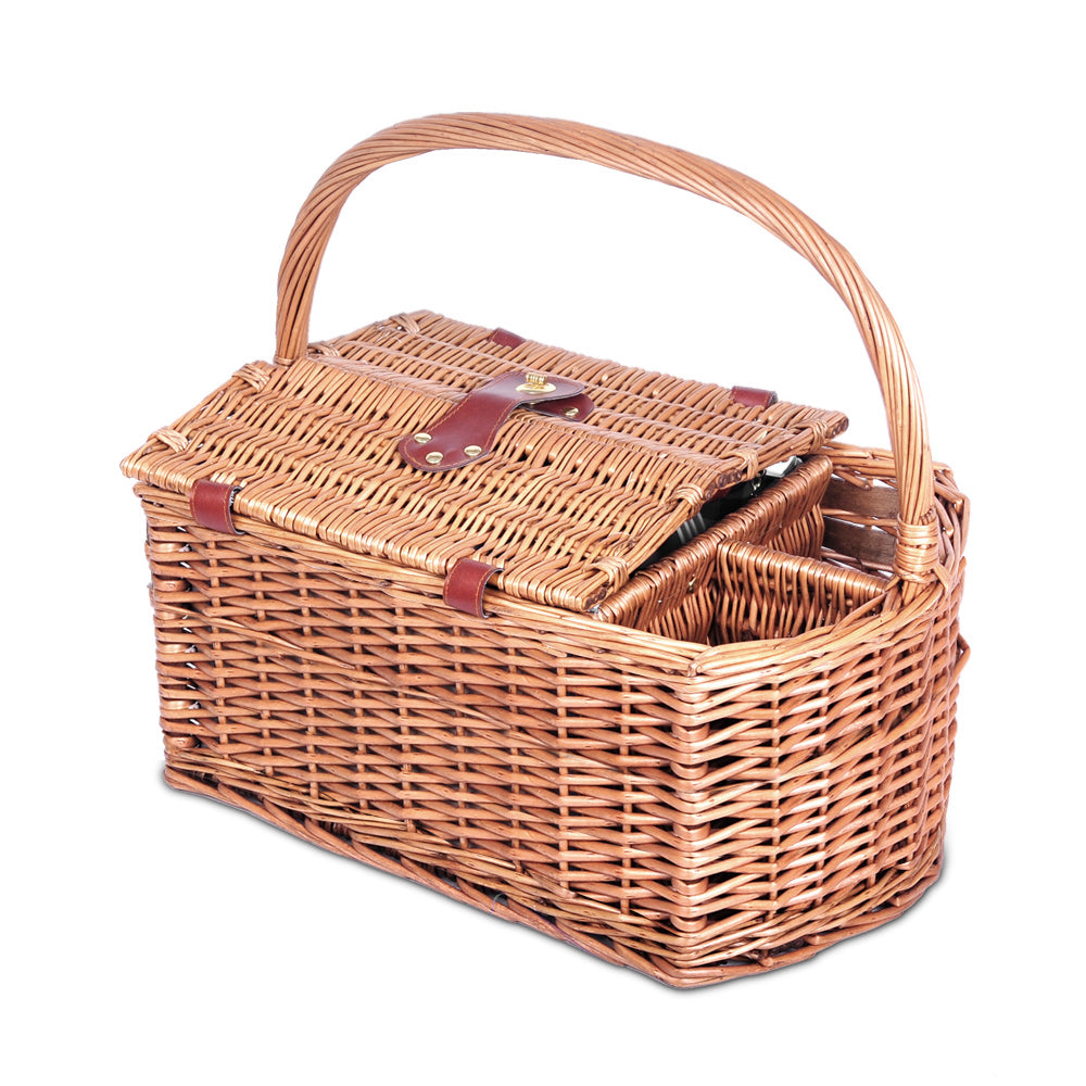 Vintage Wicker Picnic Basket Set (4 Person)