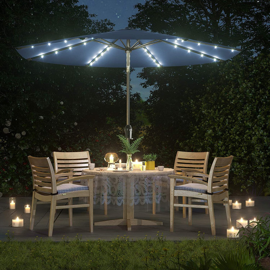 Solar Patio Umbrella (2.7M) - Midnight