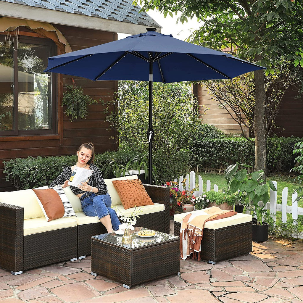 Solar Patio Umbrella (2.7M) - Midnight