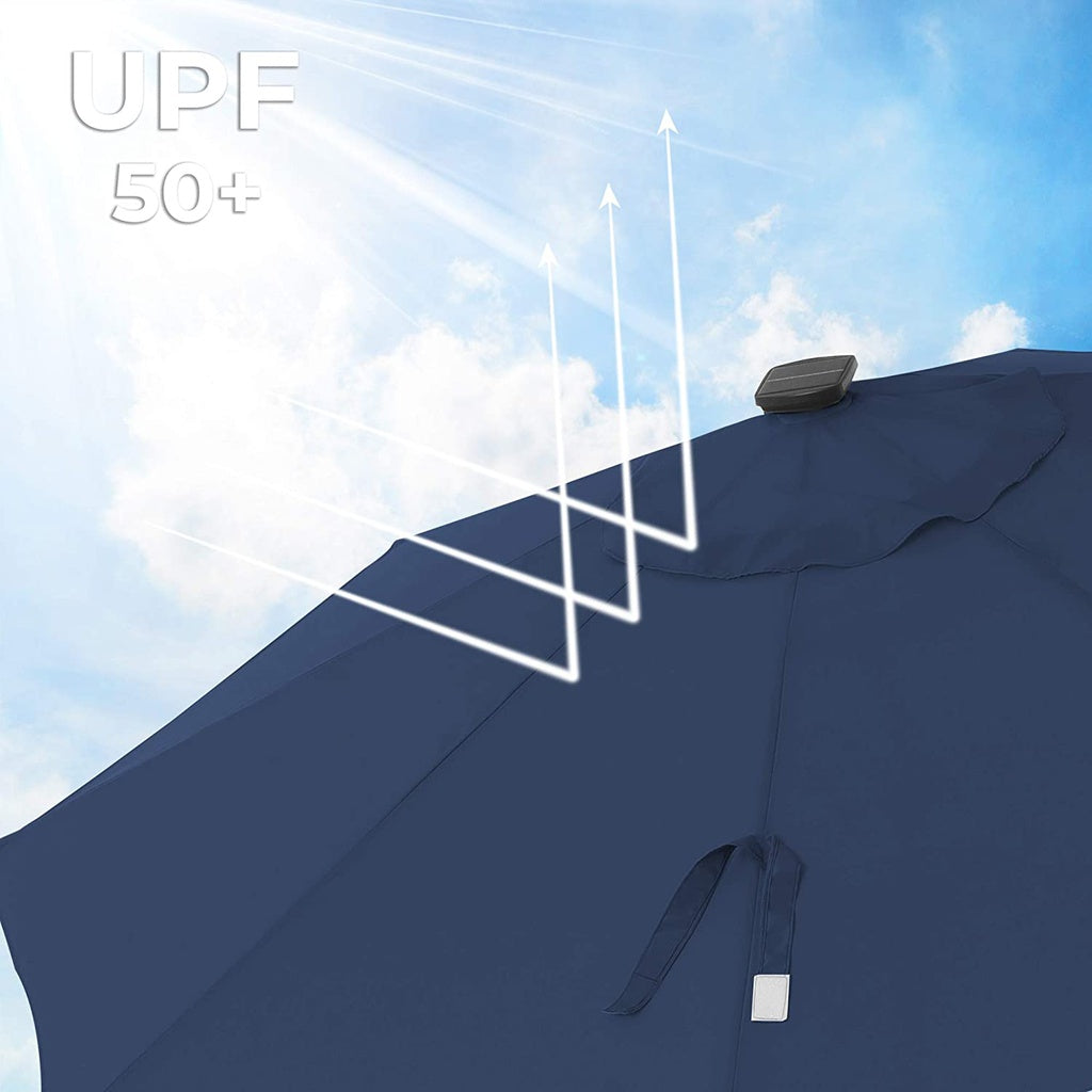 Solar Patio Umbrella (2.7M) - Midnight