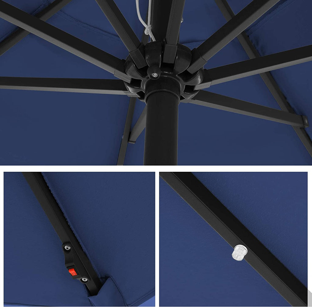 Solar Patio Umbrella (2.7M) - Midnight