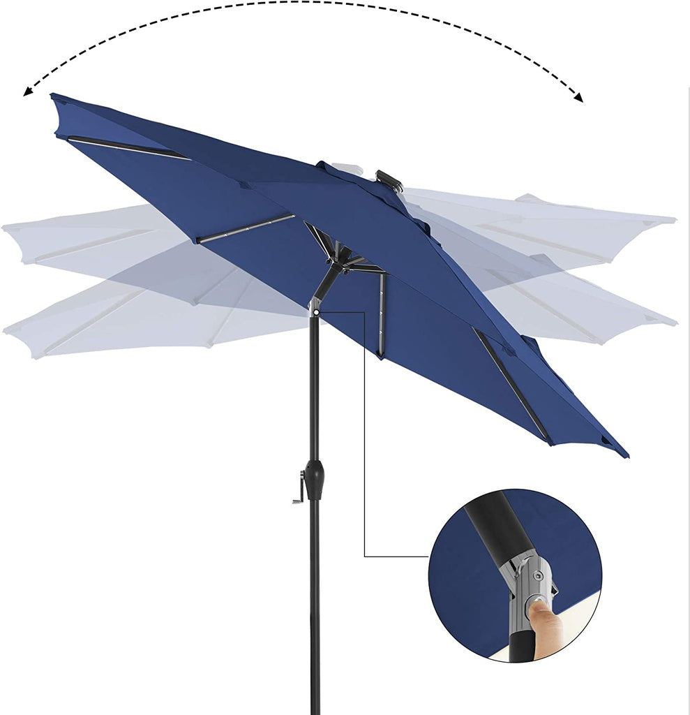 Solar Patio Umbrella (2.7M) - Midnight