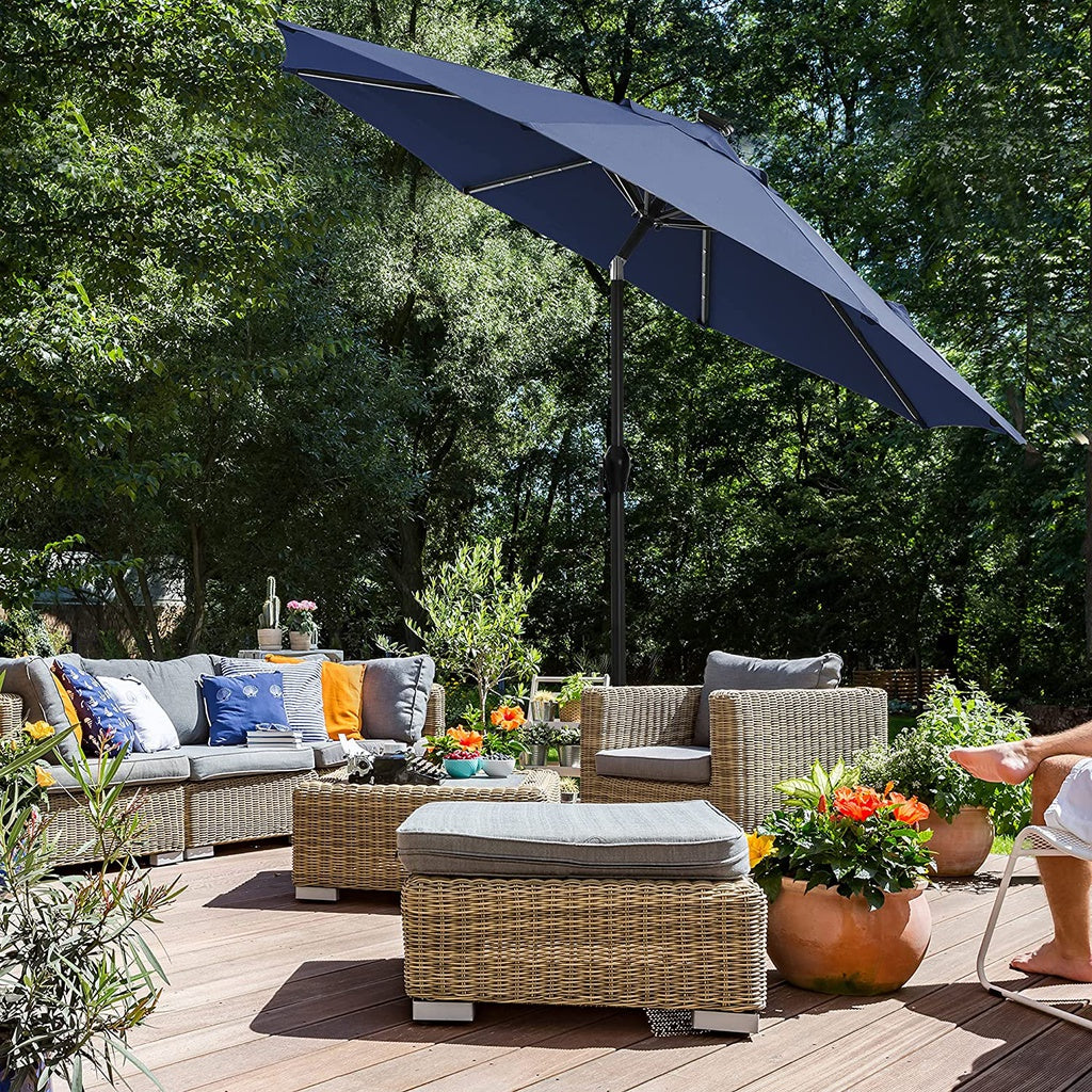 Solar Patio Umbrella (2.7M) - Midnight