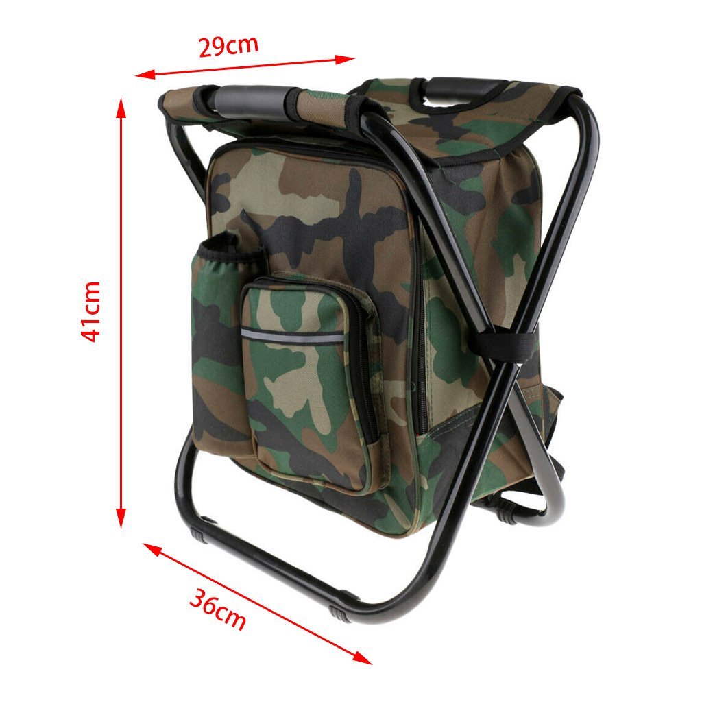3-in-1 Folding Cooler Backpack Camping Stool