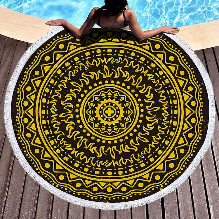 Mandala Round Beach Towels