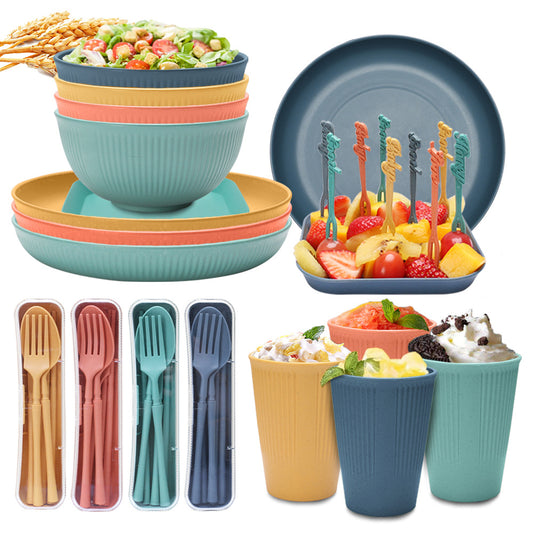 4 Person Colourful Dinner Sets