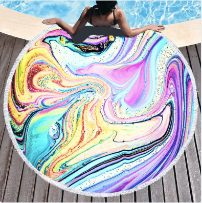 Marble Effect Round Beach Towels