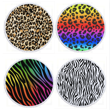 Animal Print Round Beach Towels