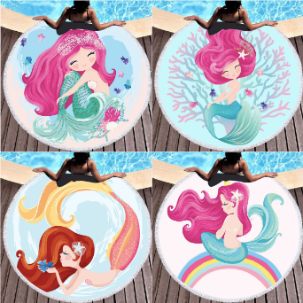 Mermaid Round Beach Towels