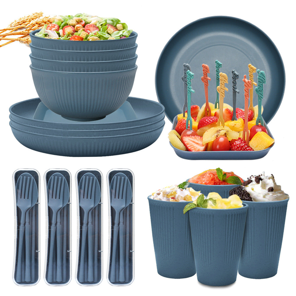 4 Person Colourful Dinner Sets