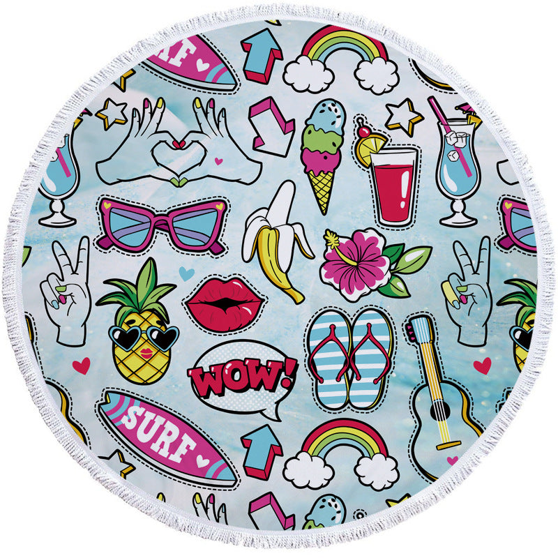 Retro Round Beach Towels