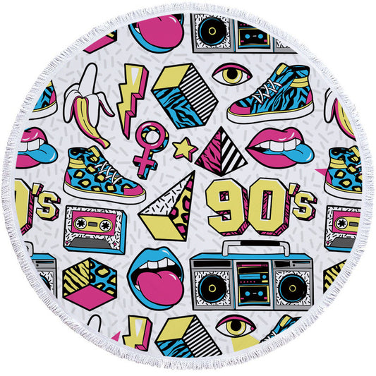 Retro Round Beach Towels
