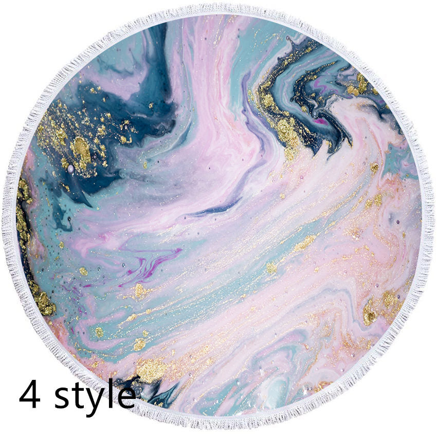 Marble Effect Round Beach Towels