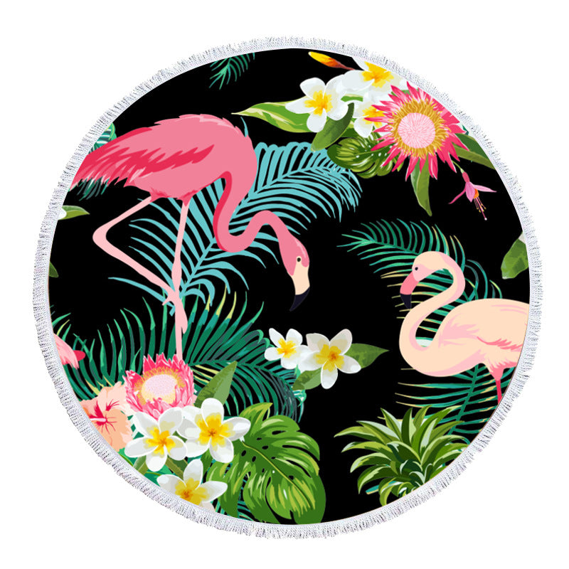 Flamingo Round Beach Towels