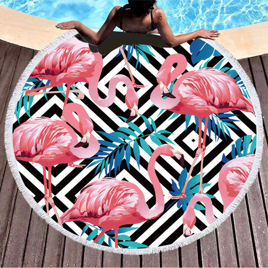 Flamingo Round Beach Towels