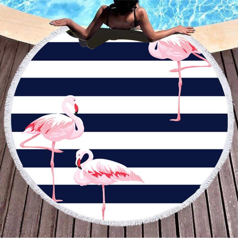 Flamingo Round Beach Towels