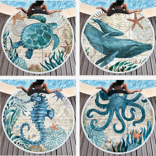 Sea Life Round Beach Towels