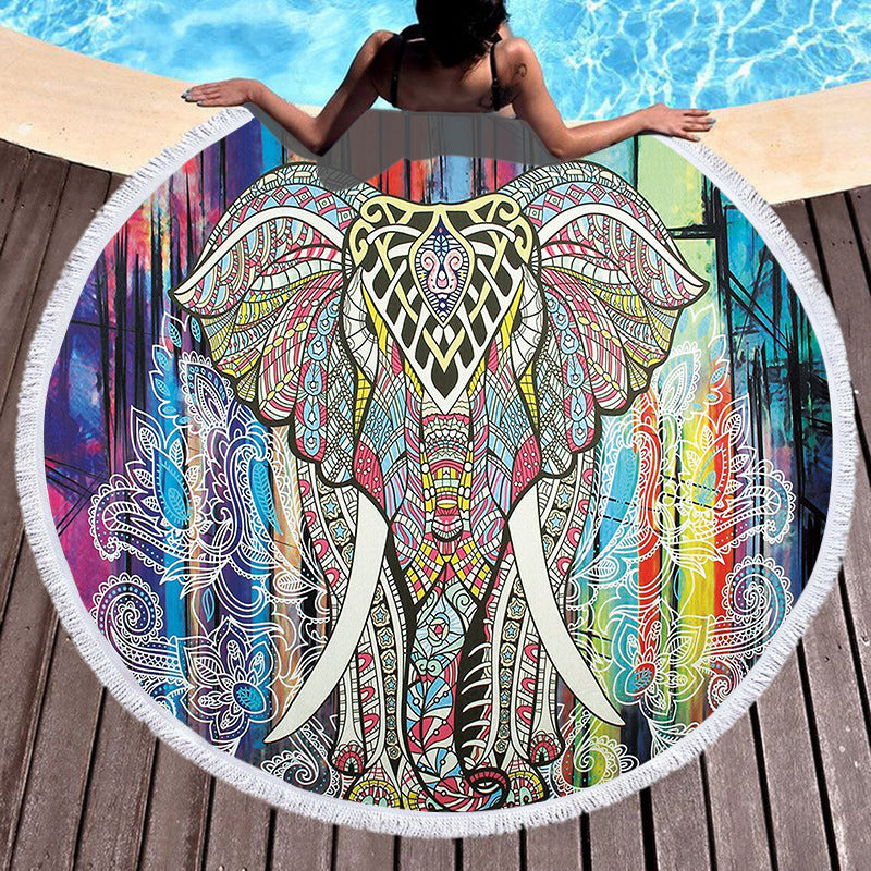 Elephant Round Beach Towels