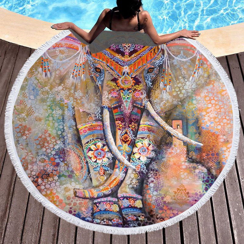 Elephant Round Beach Towels