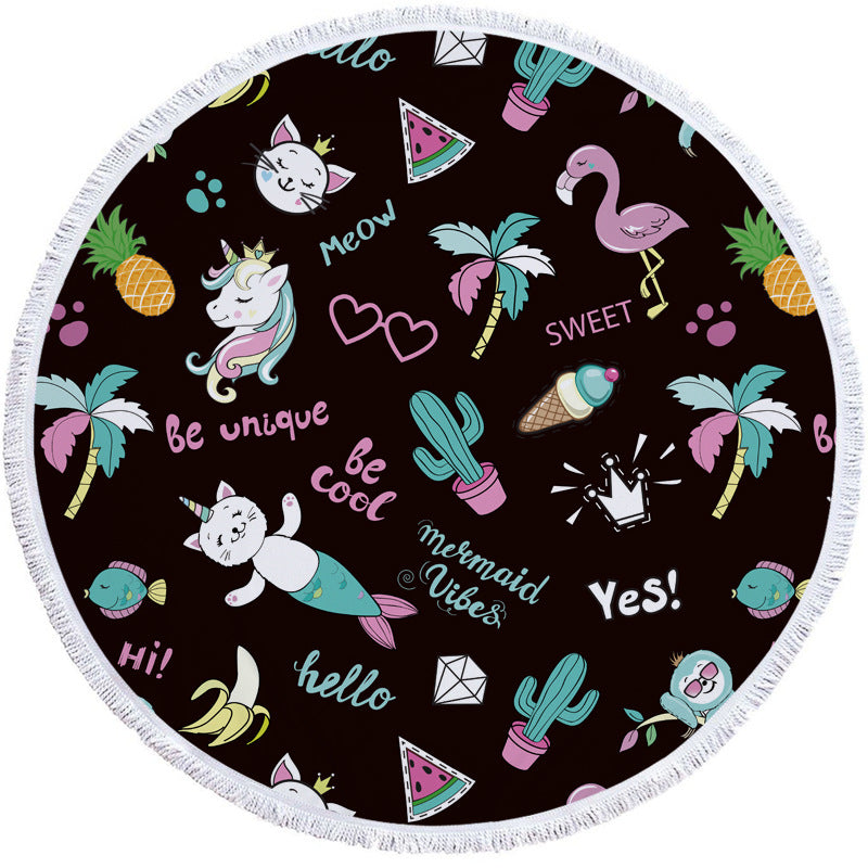 Retro Round Beach Towels