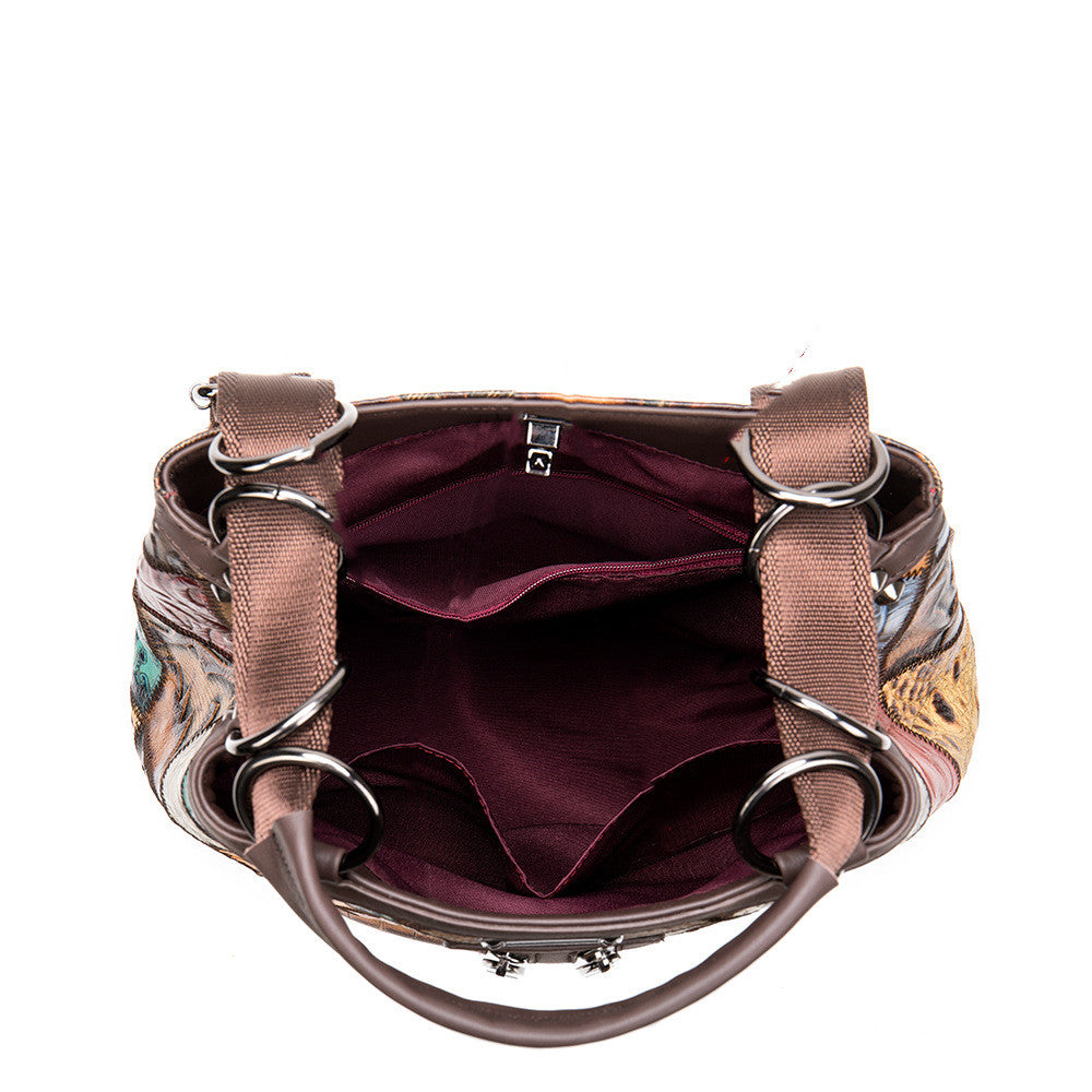 Unique Leather Patchwork Handbag/ Backpack 2
